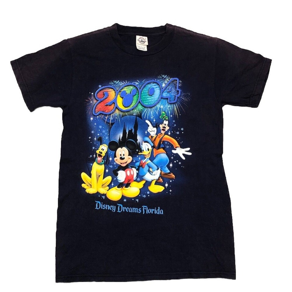 Vintage‎ 2004 Disney Dreams Florida Graphic T-Shirt  S Navy Blue Y2K
